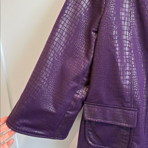 Purple Textured Women's Blazer - Picture 6 of 11